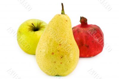 Fresh fruit isolated on white background