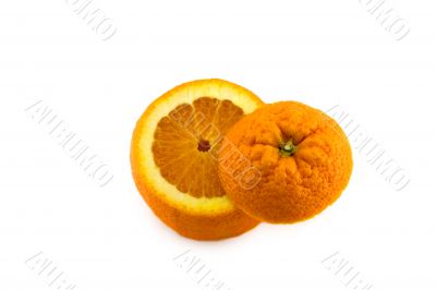 Open orange with bottom isolated