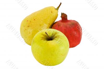 Fresh fruit isolated on white background