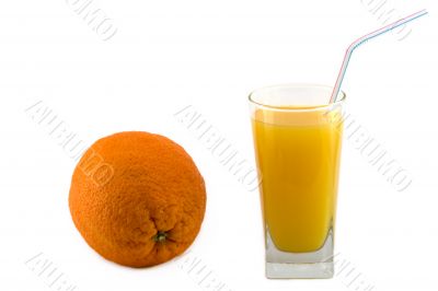 Orange and orange juice isolated