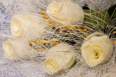White roses in the bouquet