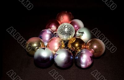 Christmas decoration with mirror sphere