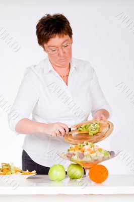 Add the kiwi into the salad
