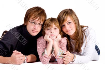 Sweet portrait of three kids