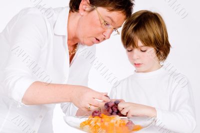 Peeling the grapes