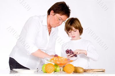 Making the fruit salad