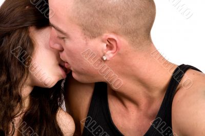 Young couple who are in love and kissing