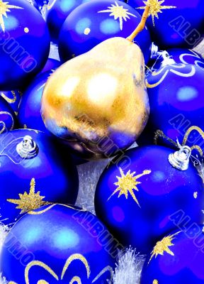 Christmas Decorations with a Golden Pear