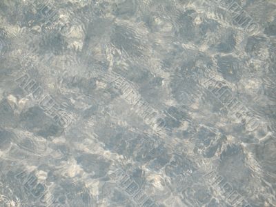 clear water and sand