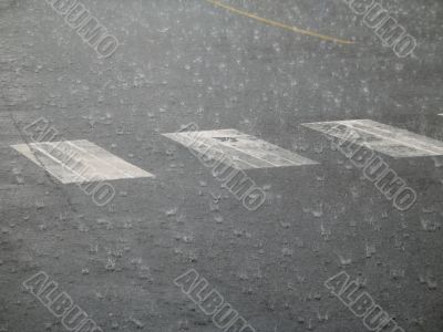 heavy rain on the street