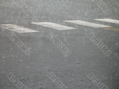 heavy rain on the street