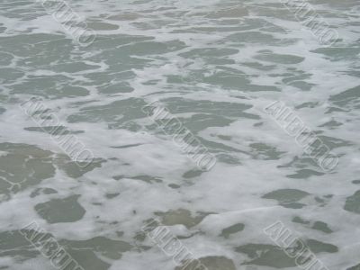 clear water and sand