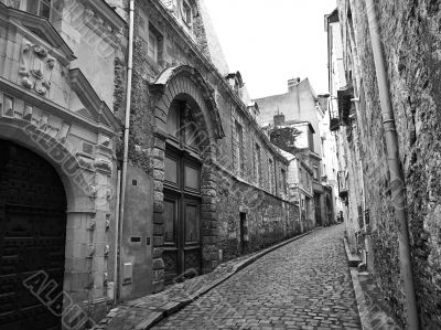 Tight street in old medieval town