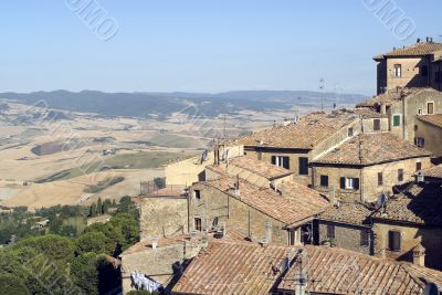 View of Volterra and landscape