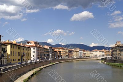 Pisa (Tuscany) - Ancient buildings on the Arno river