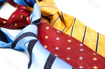 Ties over white