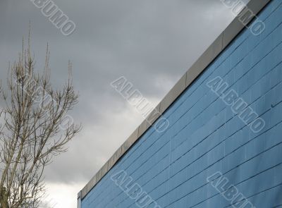 blue industrial building