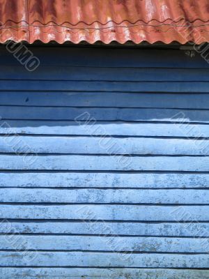 blue wooden building