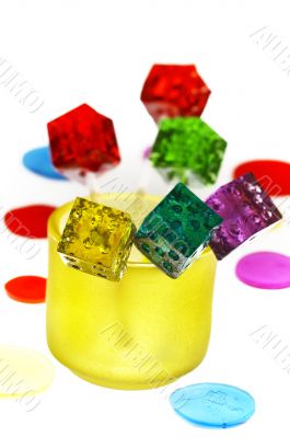 colorfull dice lollipops