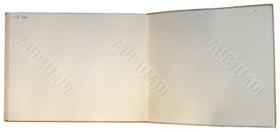 Old open book isolated on white