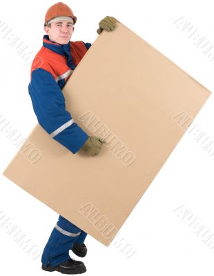 Laborer with box