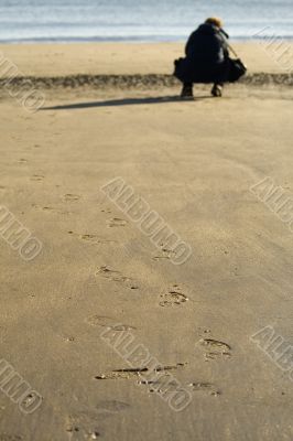 Footprints on the beach