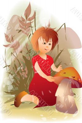 girl and mushroom