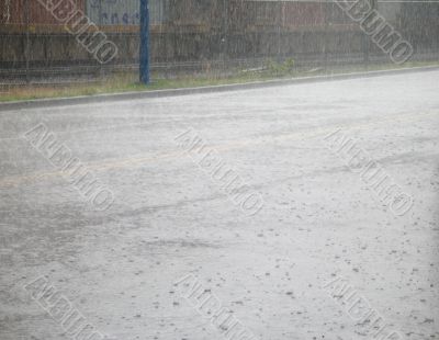 rain in the street