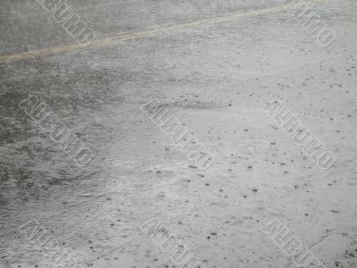heavy rain in the street
