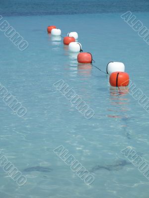 buoys on the ocean