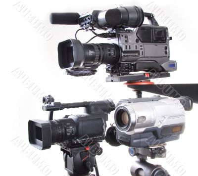 three different camcorders