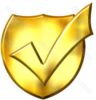 3D Golden Ticked Shield
