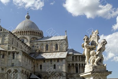 Pisa (Tuscany) - The Cathedral and a statue