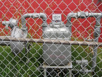 equipment behind a fence