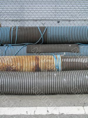 industrial pipes on the ground