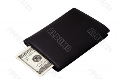 Black wallet with banknotes
