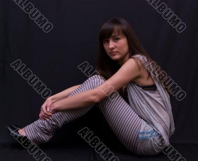 girl on black background