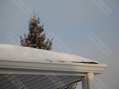 snow on a roof