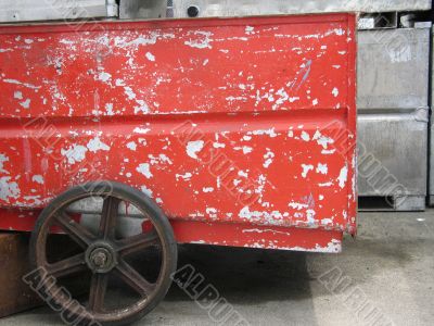 old red trailer