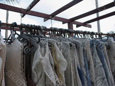 clothes at a market