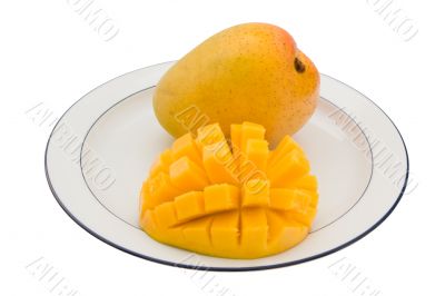 Mangoes on a plate