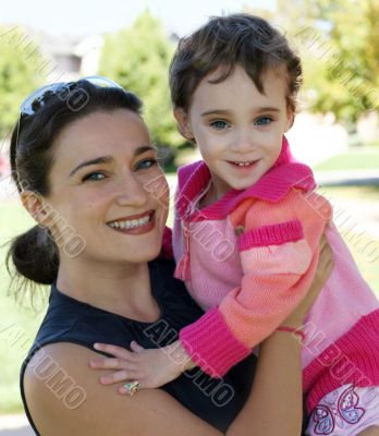 Happy mother and daughter