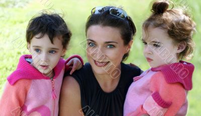 Mother and her two daughters