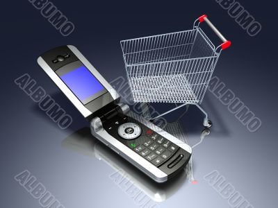 Mobile Phone And Shopping Cart