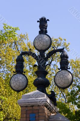 Lantern in spring park