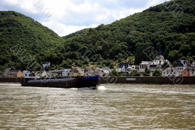 Barge on the Rhein river
