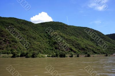 The mountains at the Rhein riverside
