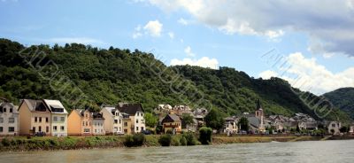 Rhein. The small city at the riverside