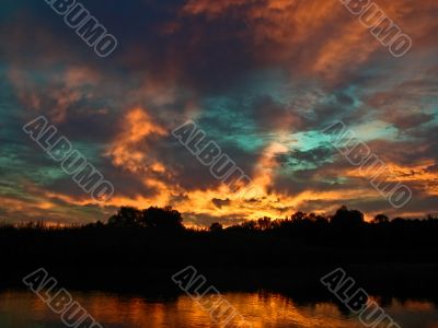 flame-coloured morning clouds