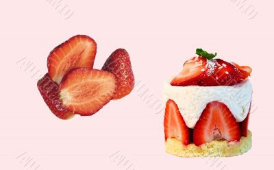 Strawberry and a cake